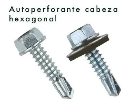 Tornillo Hexagonal Punta Mecha C/ Goma 2.2'' 5,5 X 50mm X100