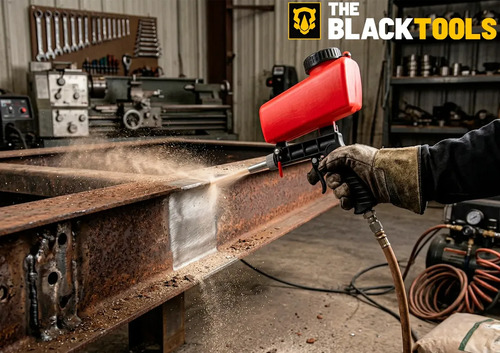 Pistola de arenado profesional Tbyy22 The Black Tools, neumática portátil, 700 cfm, 90 psi, 6,5 mm, 600 ml - Imagen 2