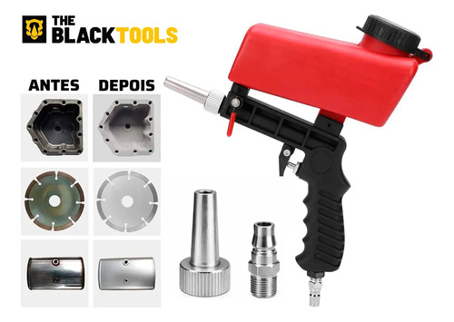 Pistola de arenado profesional Tbyy22 The Black Tools, neumática portátil, 700 cfm, 90 psi, 6,5 mm, 600 ml - Imagen 3