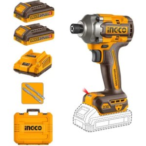 Atornillador De Impacto A Batería Ingco Cirli2023-4 Color Naranja Frecuencia 50 Hz/ 60 Hz