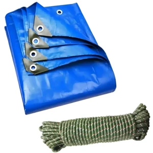 Lona 6x5 Impermeable Toldo Camping + Cuerda 30 Mts Trenzada