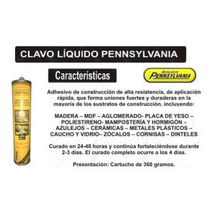 Adhesivo Montaje Clavo LĆquido 360g Pennsylvania X24un - Tyt