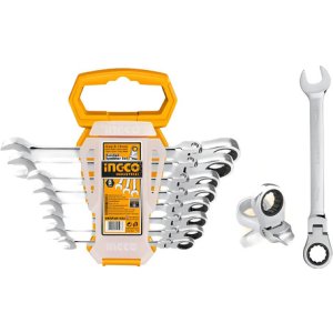 Juego De 8 Llaves C Crique Flexible Combinadas Ingco Hkspar1