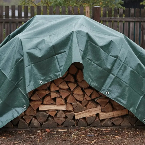 Lona 6x7 Impermeable Toldo Camping + Cuerda 30 Mts Trenzada - Imagen 2