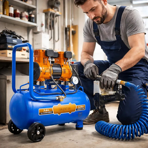 Compresor De Aire 24lt 1.5hp Libre De Aceite Wadfow Wap1a24 Azul 50-60hz Monofásica 50 Hz X 60 Hz - Imagen 3