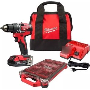 Taladro Percutor Brushless Milwaukee 1 Bat + Packout Color Rojo