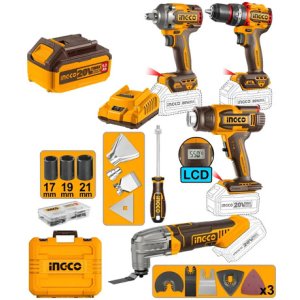 Kit Llave De Impacto 20v +taladro Percutor Ingco Cosli240969
