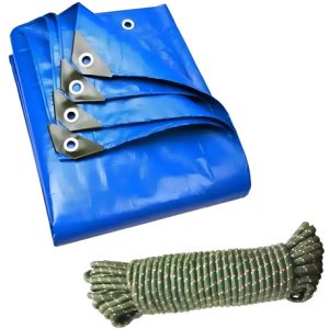 Lona 6x7 Impermeable Toldo Camping + Cuerda 30 Mts Trenzada