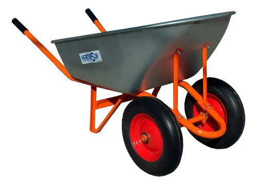 Carretilla 100lts Zincada Hermasur Doble Rueda