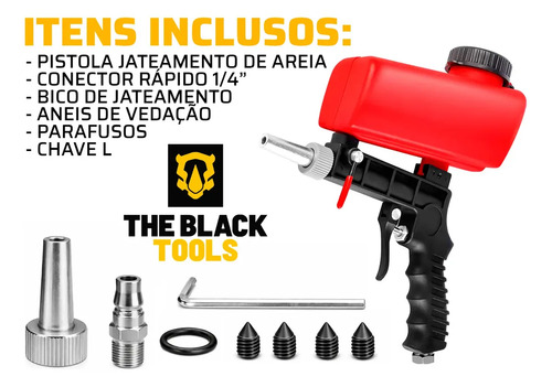 Pistola de arenado profesional Tbyy22 The Black Tools, neumática portátil, 700 cfm, 90 psi, 6,5 mm, 600 ml - Imagen 4