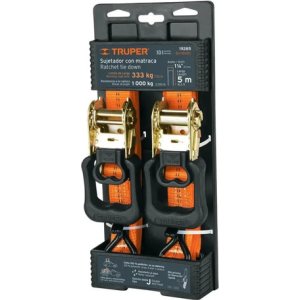 Juego De 2 Trinquetes Truper Sujetadores Ratchet 5m 1000kg Color Naranja