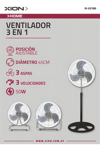 Xion 3 en 1 XI-V3190 De piso/De pared - Imagen 3
