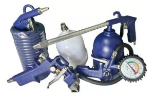 Kit Compresor Aire Pistolas Y Mangueras Plástico
