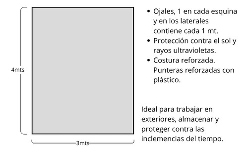 Garageimpo Reforzada con ojales 3x4 Toldo - Imagen 3