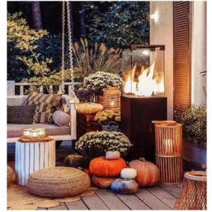 Estufa Exterior Supergas Cuadrada Fire Pit Vidrio