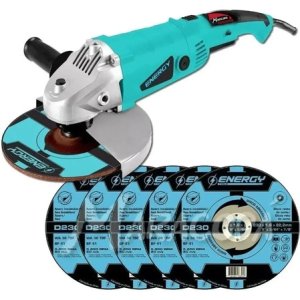 Amoladora Angular Electrica Energy 9 Pulgadas 2100w + 5 Disc