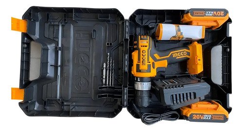 Taladro percutor atornillador inalámbrico de 10mm Ingco CIDLI200215 20V + accesorios con estuche de plástico - Imagen 6