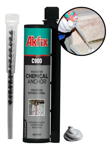 Anclaje Químico Bicomponente Para Hormigón 300ml Akfix C900