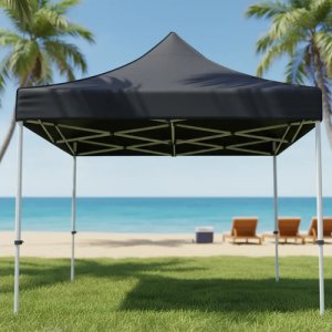 Lona Gazebo Impermeable Filtro Uv Negra 3x3 - Mundo Tyt