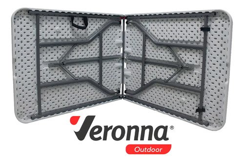 Mesa plegable Cira Maletín con asa de 1,80 m 2 unidades color blanco Tmp180 Veronna - Imagen 4
