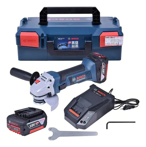 Amoladora angular inalámbrica Bosch Professional GWS 18 V-LI + accesorios - Imagen 5