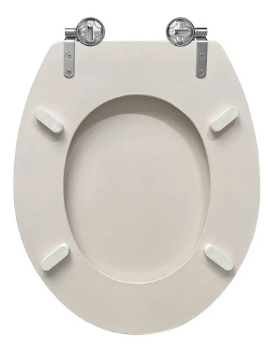 Tapa Inodoro Water Madera Laqueada Hueso Asiento Baño 25017 - Imagen 3