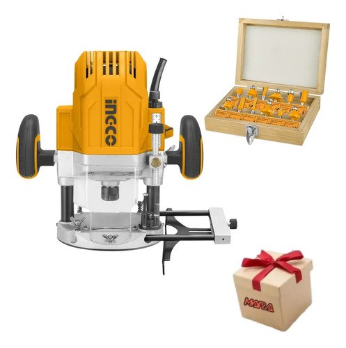 Kit Trompo Router Fresadora Ingco 12mm 2200w+12 Fresa 12mm