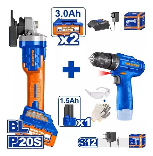 Kit Wadfow Amoladora + Atornillador - Wlapm22 + Wcds511
