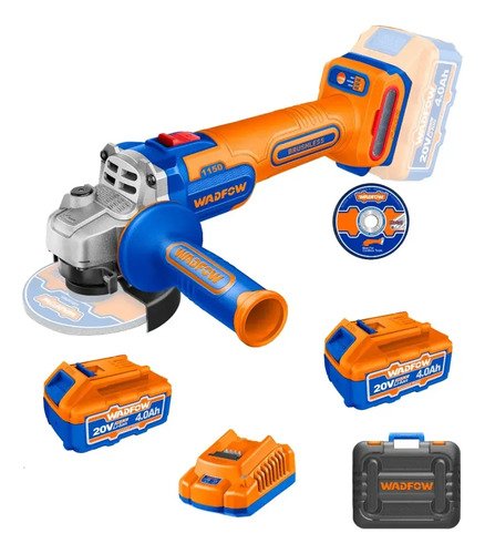 Amoladora 115mm 20v + Valija Wadfow Wlapb522