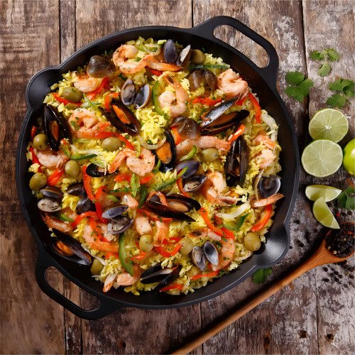 Sarten Paellera 33cm/3.4 L Hierro Fundido Induccion Victoria Color Negro - Imagen 4
