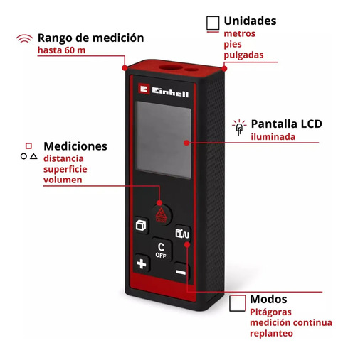 Medidor De Distancia Láser Einhell Tc-ld 60 R - Imagen 2