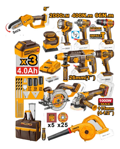 Kit Herramientas Surtidas Ingco + Bolso Y Accesorios - Tyt - Imagen 2