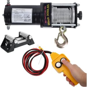 Malacate Guinche Sacapeludo Eléctrico 3000lb 12v (1360 Kg)