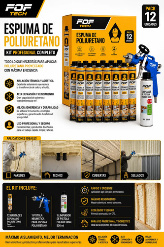 Poliuretano Proyectado Pistola + 12 Poliuretanos + Cleaner - Imagen 4