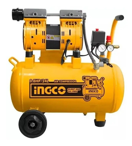 Compresor De Aire Ingco 24lt. 0.8hp Silencioso Uso Odontológ - Imagen 2
