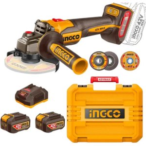 Amoladora Angular 42v 115mm Con 2 Bat Valija Discos Ingco
