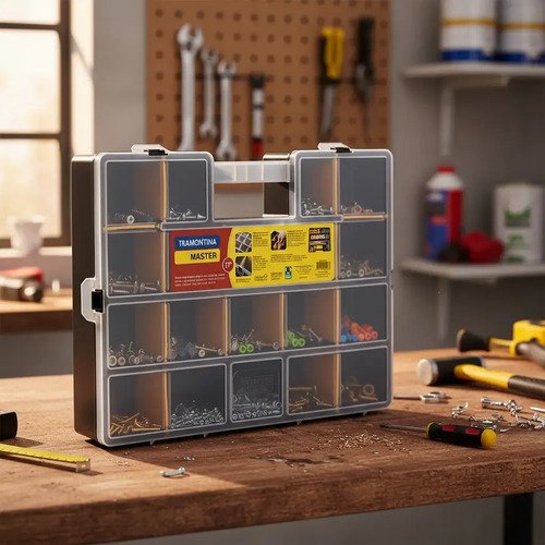 Caja Organizador Plástico Tipo Maletín 17'' Tramontina Ft