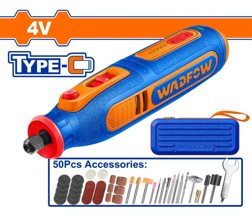 Mini Torno A Bateria 4v Usb + 50 Accesorios Wadfow Wryn418 - Imagen 3
