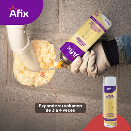 Espuma De Poliuretano Afix Pro 750 Ml Expansiva - 6 Unidades - Imagen 4