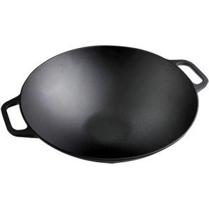 Sarten Wok 14 De Hierro Fundido Esmaltado Victoria Color Negro