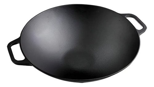 Sarten Wok 14 De Hierro Fundido Esmaltado Victoria Color Negro