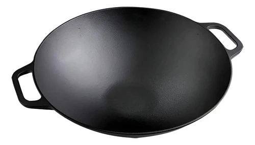 Sarten Wok 14 De Hierro Fundido Esmaltado Victoria Color Negro