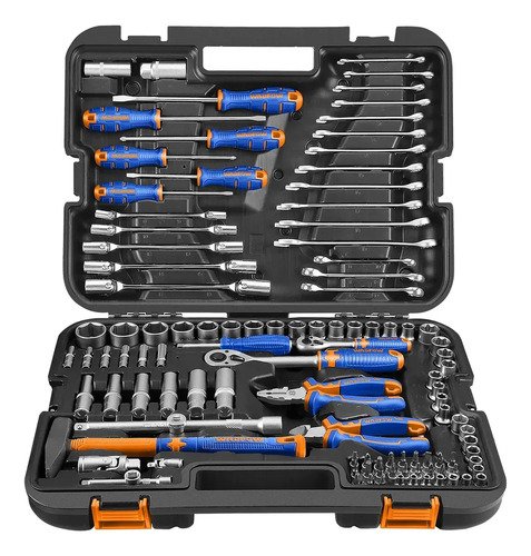 Set 109 Herramientas Manuales Valija Plastica Wadfow Whs2109 Azul