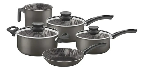Bateria Cocina Olla Sarten Tramontina Paris Negro 5 Piezas - Imagen 3