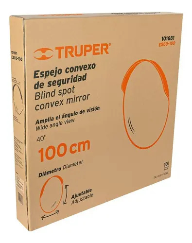 Espejo Convexo Concavo 100cm Seguridad Esquina Bodega Truper - Imagen 4