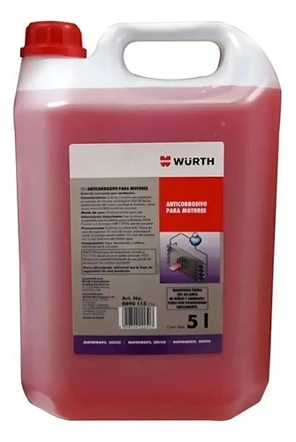 Wurth 089215110 Anticorrosivo Líquido Para Radiador Rosa 5 L