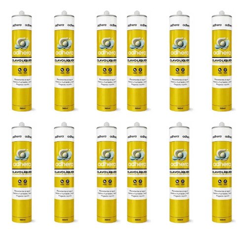 Adhesivo De Montaje Clavo Liquido Caja X12 Un. Adhera 360g