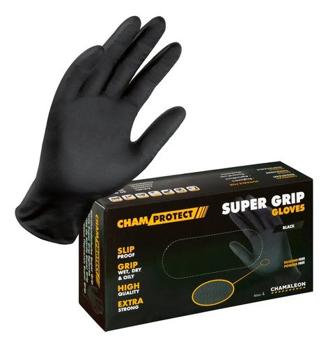 Caja 80 Guantes Nitrilo Para Solventes Chamaleon Supergrip