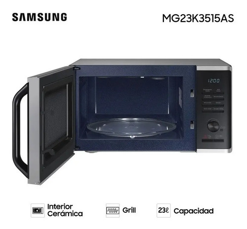 Microondas Grill Samsung MG23K3515AS 23L - Imagen 2