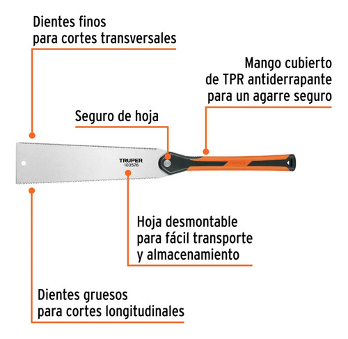 Serrucho japonés Truper STJ-12 - Imagen 2